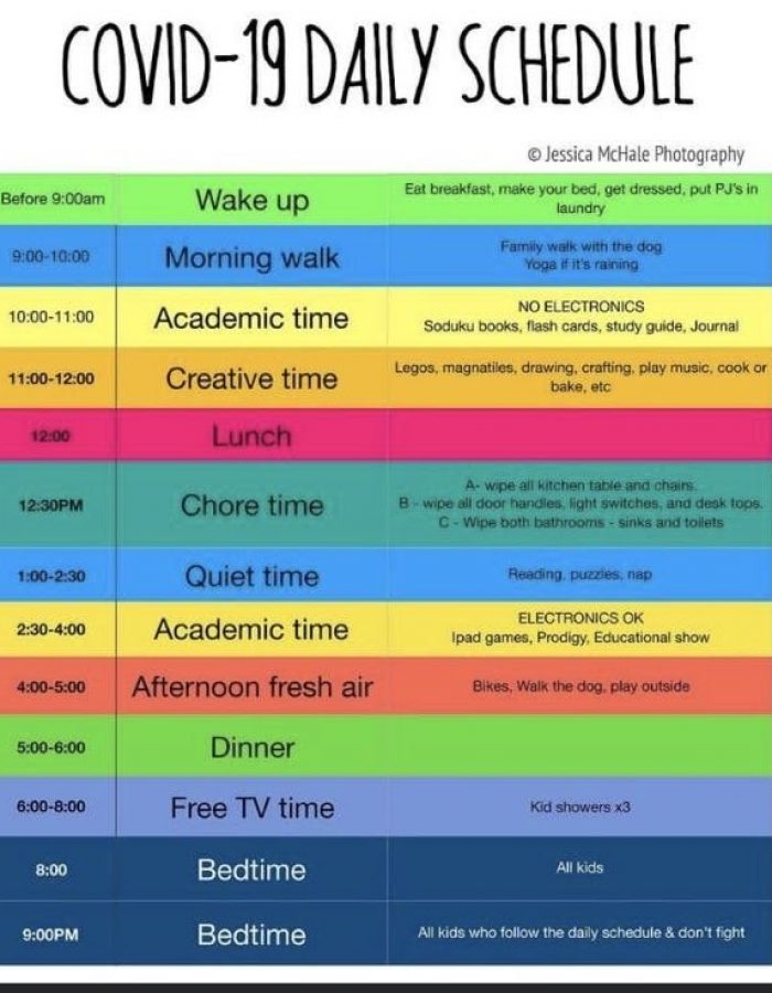 covid-19 daily schedule image example